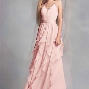White by Vera Wang Blush Chiffon Dress